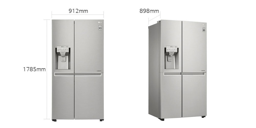 ابعاد یخچال ال جی J337