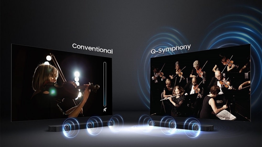 قابلیت Q-Symphony در سامسونگ Q70C