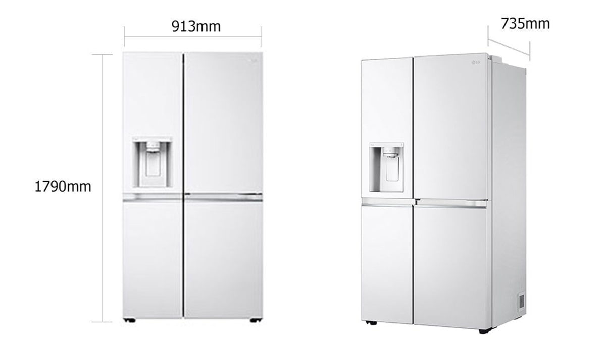 ابعاد یخچال ال جی GCJ-287GNW