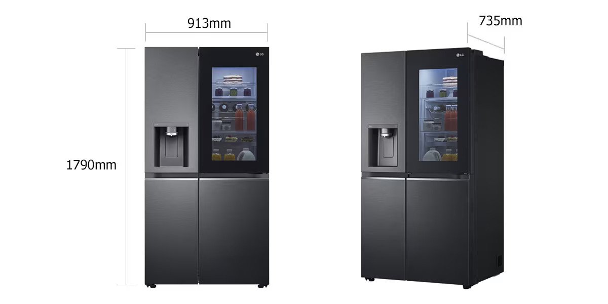 ابعاد و وزن یخچال GCX-287TNB