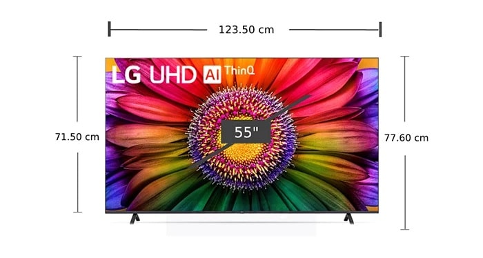 ابعاد تلویزیون ال جی 55UR8050
