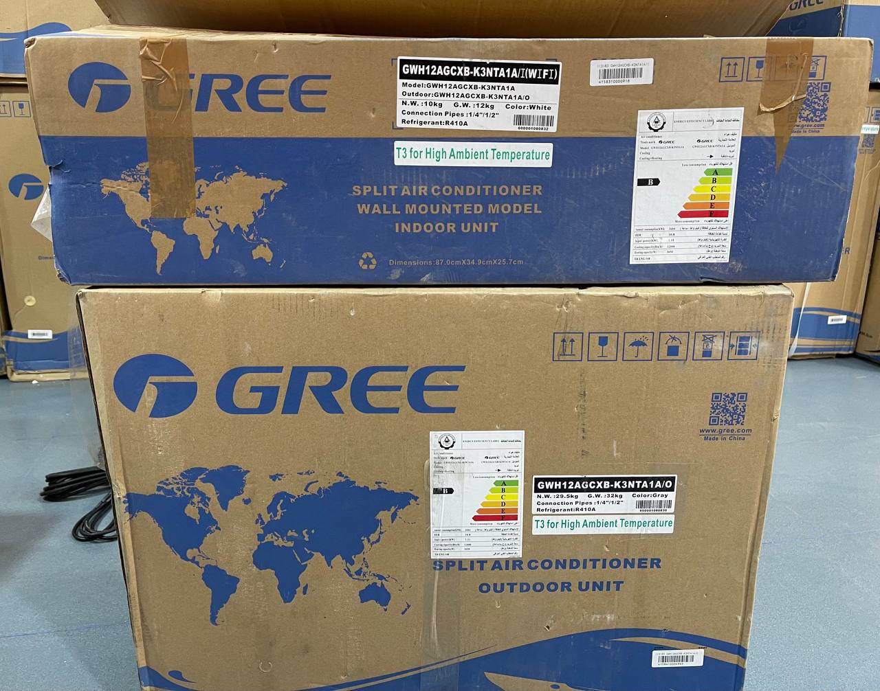  کولرگازی گری 12000 سرد و گرم  وایفای دار با گاز 410 سری GWH