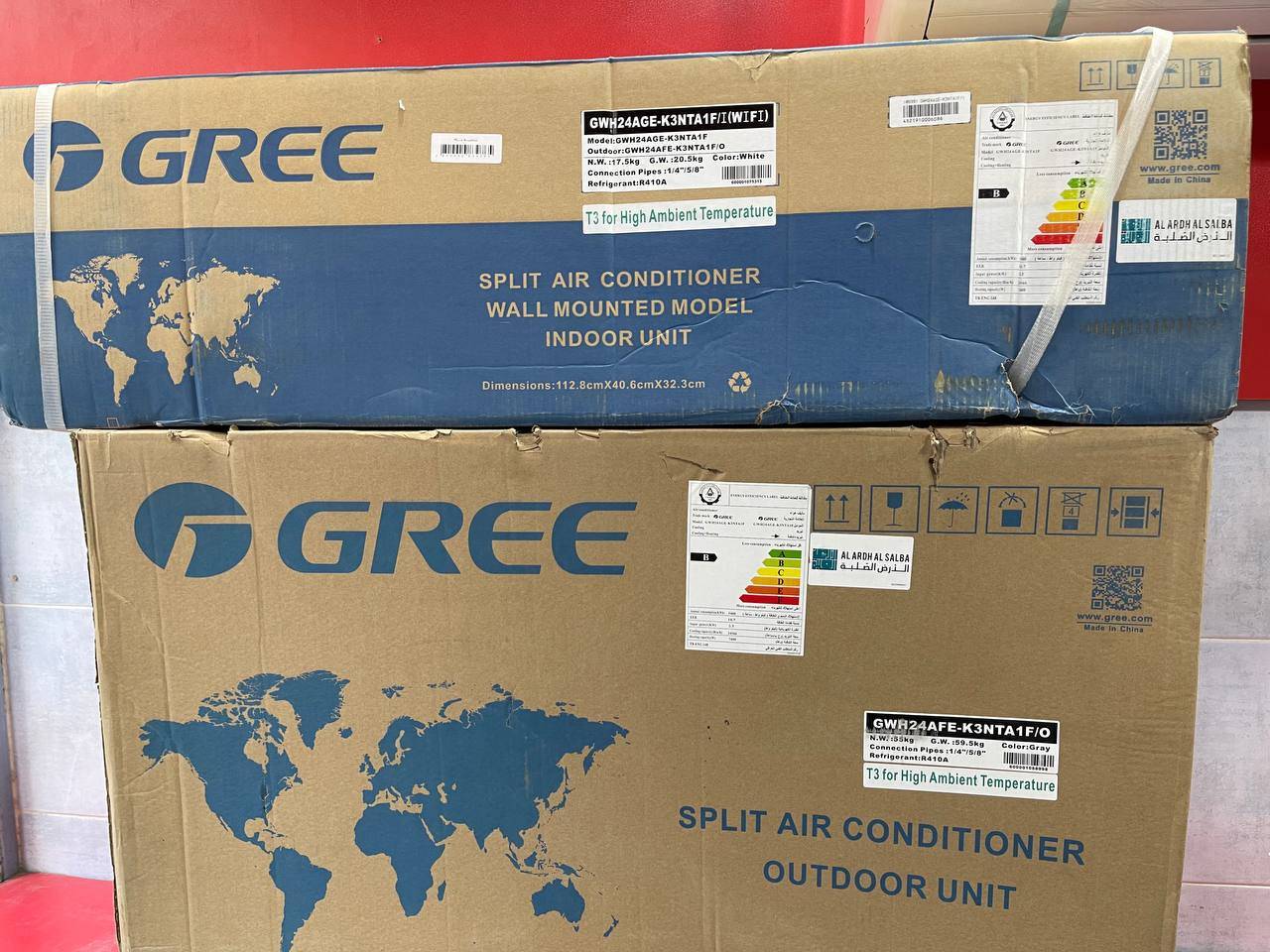 کولرگازی 24000 گری موتور T3 با گاز 410 سری GWH