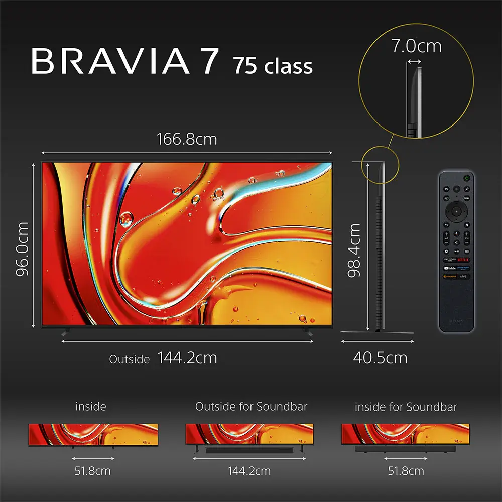 طراحی تلویزیون سونی BRAVIA 7 مدل 75XR70