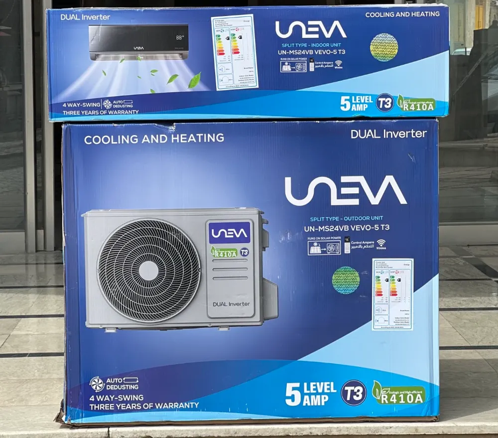 کارتن کولرگازی 24000 یونیوا دوال اینورتر پنل مشکی مدل UN-MS24000VB